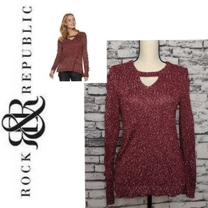 Rock & Republic laced sleeve sweater
